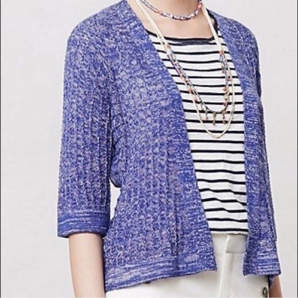 Anthropologie‎ Blue Cardigan Sweater - Picture 1 of 8